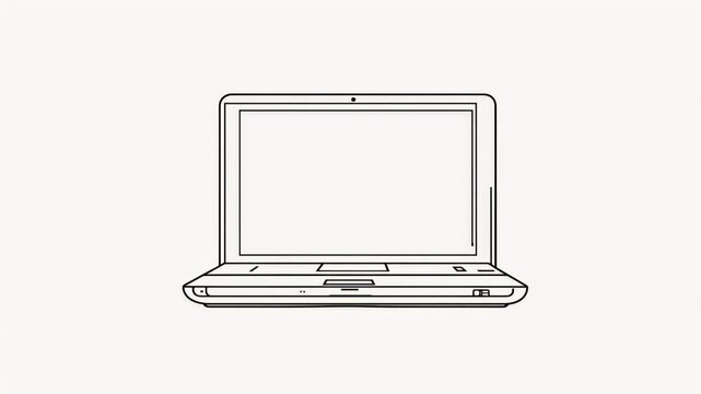 captivating 4K animation single line drawing laptop ideal remote work illustrations technologythemed videos simple yet elegant whiteboard art style notebook hand drawn linear