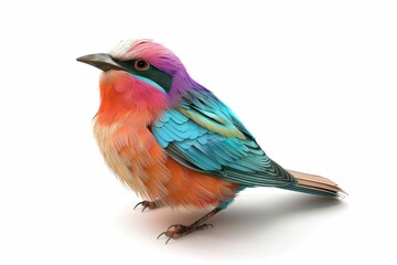 Bird icon isolated, color birds illustration, realistic style animal, popular bird species drawing on white