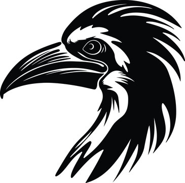 Black silhouette of Ichthyornis head