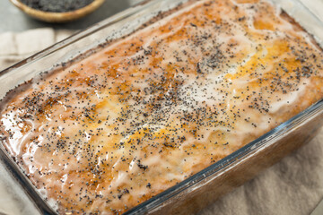 Homemade Baked Lemon Poppyseed Bread Loaf