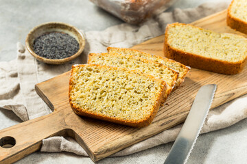 Homemade Baked Lemon Poppyseed Bread Loaf