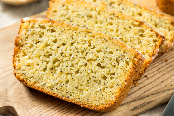 Homemade Baked Lemon Poppyseed Bread Loaf