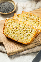 Homemade Baked Lemon Poppyseed Bread Loaf