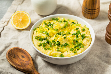 Greek Homemade Lemon Skordalia Potatoes with Olive Oil