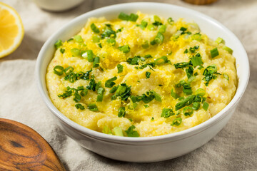 Greek Homemade Lemon Skordalia Potatoes with Olive Oil