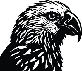 Black silhouette of kakapo head