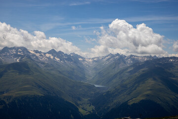 Naklejka premium mountain landscape with clouds