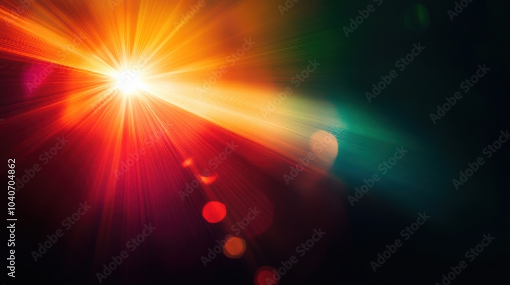 Aufkleber intense light burst with radiant colors and bokeh effect. conceptual design for vibrant energy and d