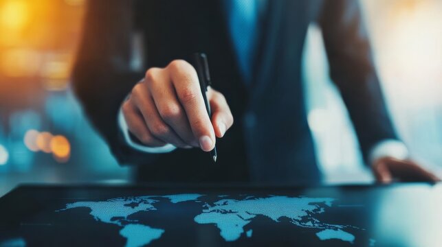 Startup founder meeting with global business partners, discussing international expansion