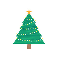 Christmas decoration tree isolated on white background.