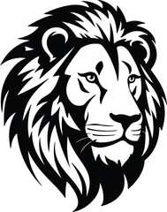 Black silhouette of lion head