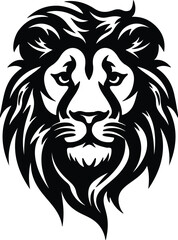 Black silhouette of lion head