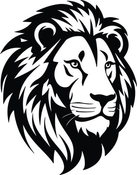 Black silhouette of lion head
