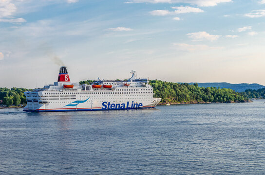 OSLO, NORWAY - JULY 11, 2014: Ferry of the company Stena Line in the port of Oslo, Norway. Stena Line is a Swedish shipping line company and one of the largest ferry operators in the world