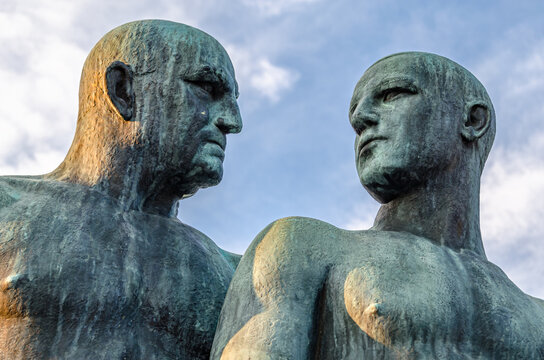 OSLO, NORWAY - JULY 11, 2014: Vigeland installation of sculptures created by&nbsp;sculptor Gustav Vigeland from the 1920s until his death (1943) in Frogner Park,&nbsp;Oslo,&nbsp;Norway