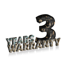 3 Years Warranty 3d text on white background, 3D illustration text for design.