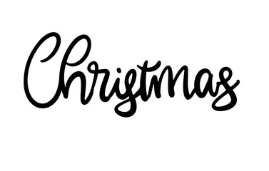 Christmas Modern Bouncy Lettering. Handwritten Calligraphy Expressive Decorative Font. Stylish Bold Typeface. Winter Sale Signage. Online Shopping. Vector Illustration.