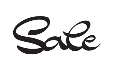 Sale Calligraphy Script. Handwritten Lettering. Expressive Decorative Font. Stylish Bold Typeface. Retail Sale Signage. Online Shopping. Vector Illustration.