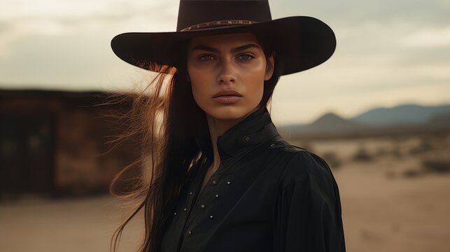 Cowgirl in Wild West Style