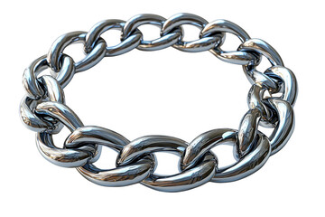 Fototapeta premium Grey chain bracelet isolated on transparent background, png file, no background png file