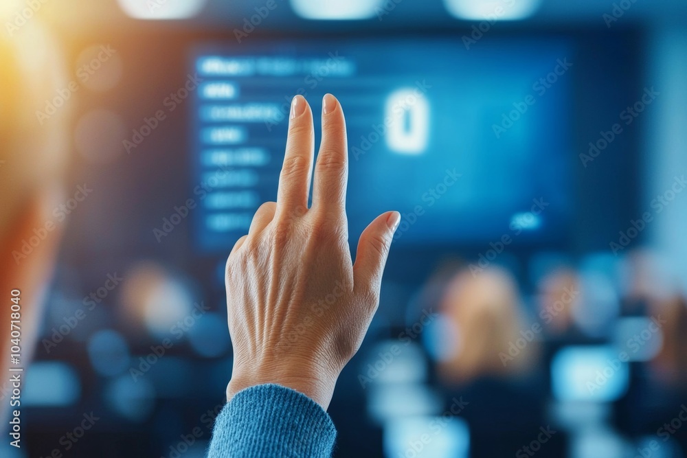 Poster a hand is pointing at a screen with the number 0 on it