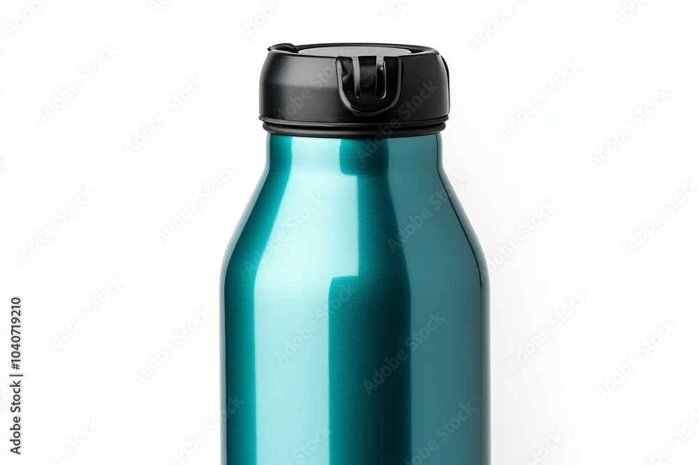 Wall mural A blue water bottle with a black cap