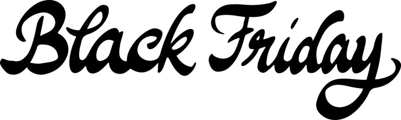 Black Friday Vintage Lettering. Shopping Sale Sign.  Brushpen Font. Calligraphy script. Hand written typeface.