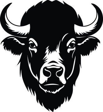 Black silhouette of buffalo head