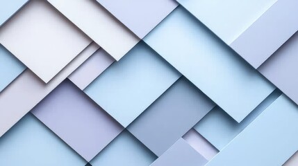 Obraz premium Abstract geometric pattern of overlapping squares in shades of blue and white.