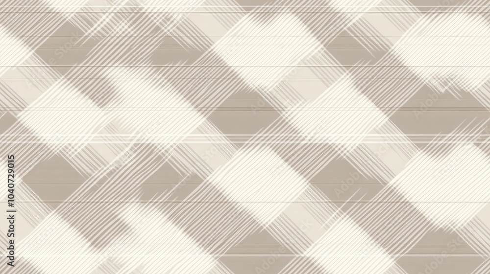Poster abstract geometric pattern with diagonal lines in shades of beige and white.