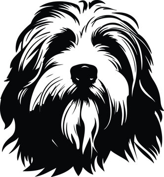 recommend clip art: Black silhouette of old English sheepdog head