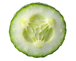 Cucumber and slices isolated on white background as transparent. PNG