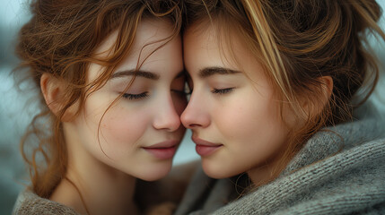 Obraz premium Two girls are a couple in love