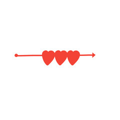 red valentine heart arrow vector