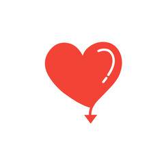 red valentine heart arrow vector