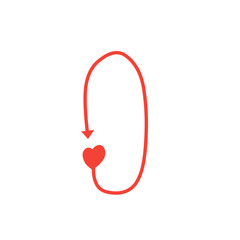 red valentine heart arrow vector