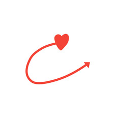 red valentine heart arrow vector