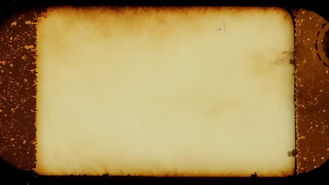 Relive nostalgia retro film frame 4K dust scratches black vignette effect sprocket holes evoking charming aesthetics vintage negative filmstrip abstract analog antique