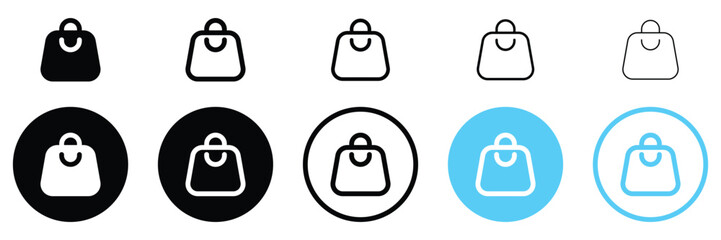 Set of Shopping bags icons. Packages, Cary Bag, marketing, shop bag symbol. Vector Illustration.