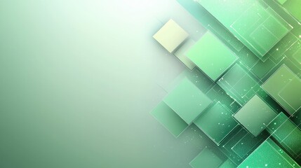 Naklejka premium Abstract green and white background with geometric shapes.