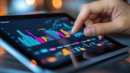 Fototapeta premium Financial Analysis on a Tablet