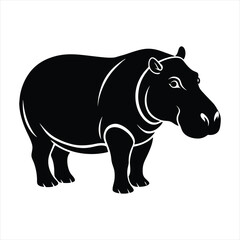 Hippopotamus silhouette vector