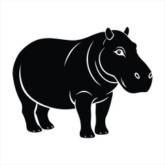 Hippopotamus silhouette vector