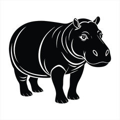 Hippopotamus silhouette vector