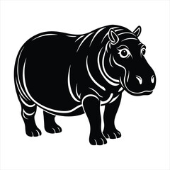 Obraz premium Hippopotamus silhouette vector