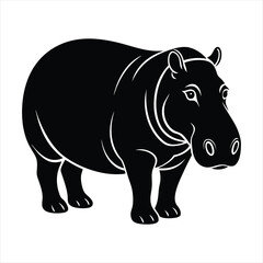 Hippopotamus silhouette vector