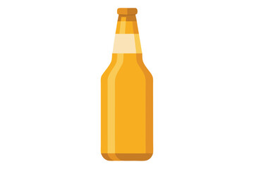 Empty glass beer bottle isolated on white background