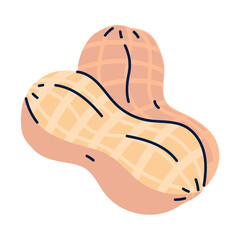 Colorful Vector Illustration of a Whole Peanut in Shell with Textured Details for Food and Nut Design Concepts