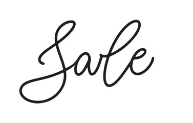 Sale Bouncy Monoline Pen. Calligraphy Script. Sign And Banner Design. Vector Illustration. Expressive Modern Handwritten Typeface. Retail Promotion. 