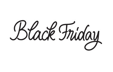 Black Friday Modern Monoline Sign. Shopping Sale Banner. Brushpen Black font vector. Calligraphy Lettering. Hand written label.